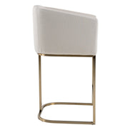 Yukon - Modern Off White Fabric & Brushed Brass Counter Chair - image 2