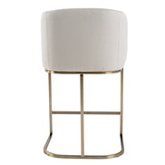 Yukon - Modern Off White Fabric & Brushed Brass Counter Chair - image 3