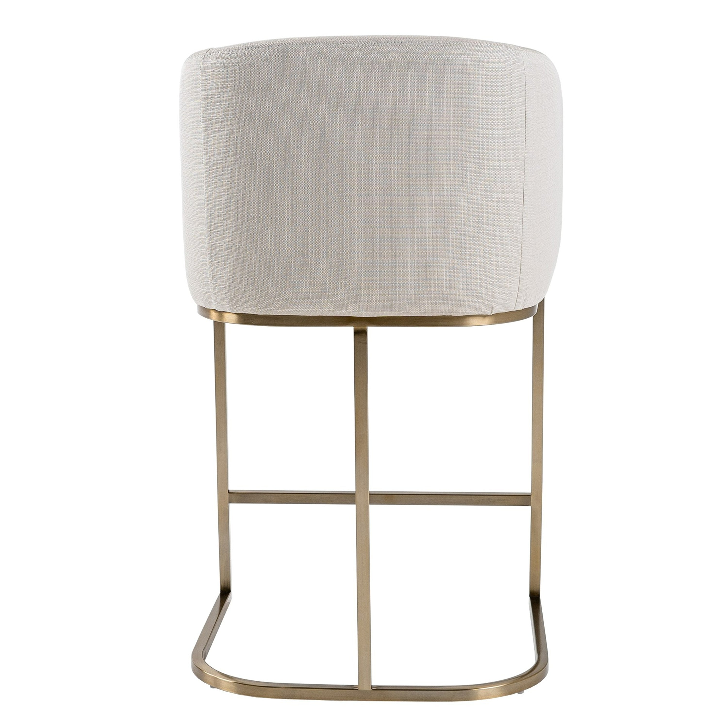 Yukon - Modern Off White Fabric & Brushed Brass Counter Chair - image 3