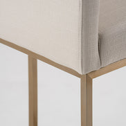 Yukon - Modern Off White Fabric & Brushed Brass Counter Chair - image 5