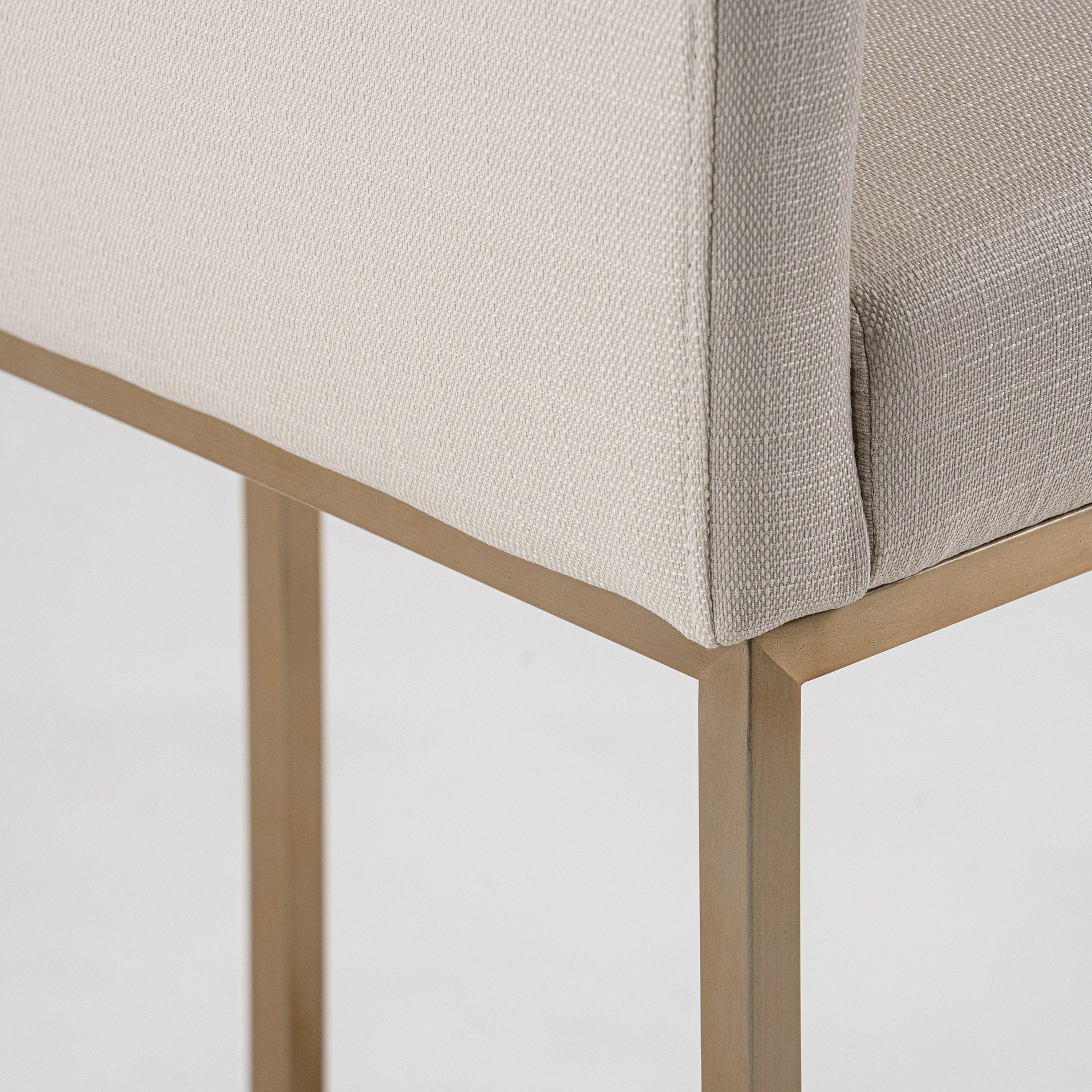 Yukon - Modern Off White Fabric & Brushed Brass Counter Chair - image 5