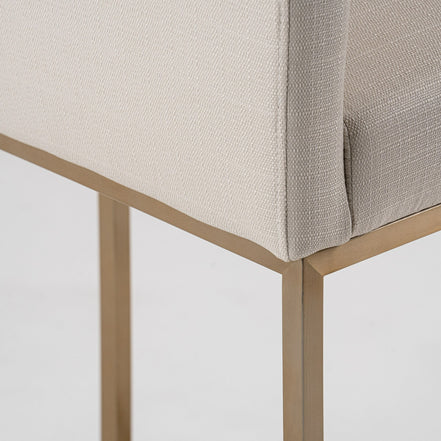 Yukon - Modern Off White Fabric & Brushed Brass Counter Chair - image 5