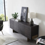 Gerald- Modern Brown Ash and Antique Cooper Buffet