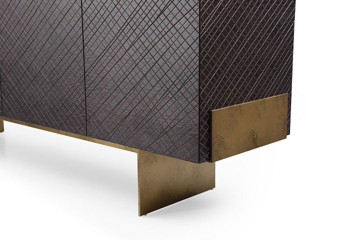 Gerald- Modern Brown Ash and Antique Cooper Buffet - image 4