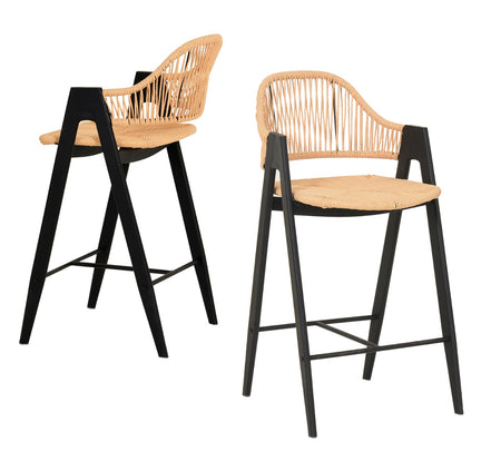 Gayle - Modern Rattan Counter Stool Set of 2 - image 2