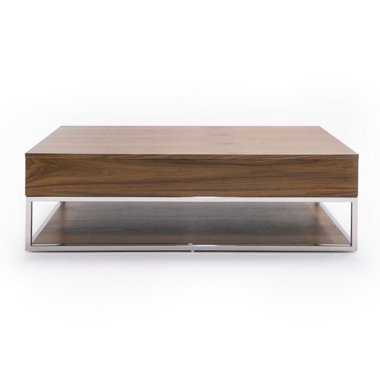 Heloise - Modern Walnut and Stainless Steel Coffee Table - image 2