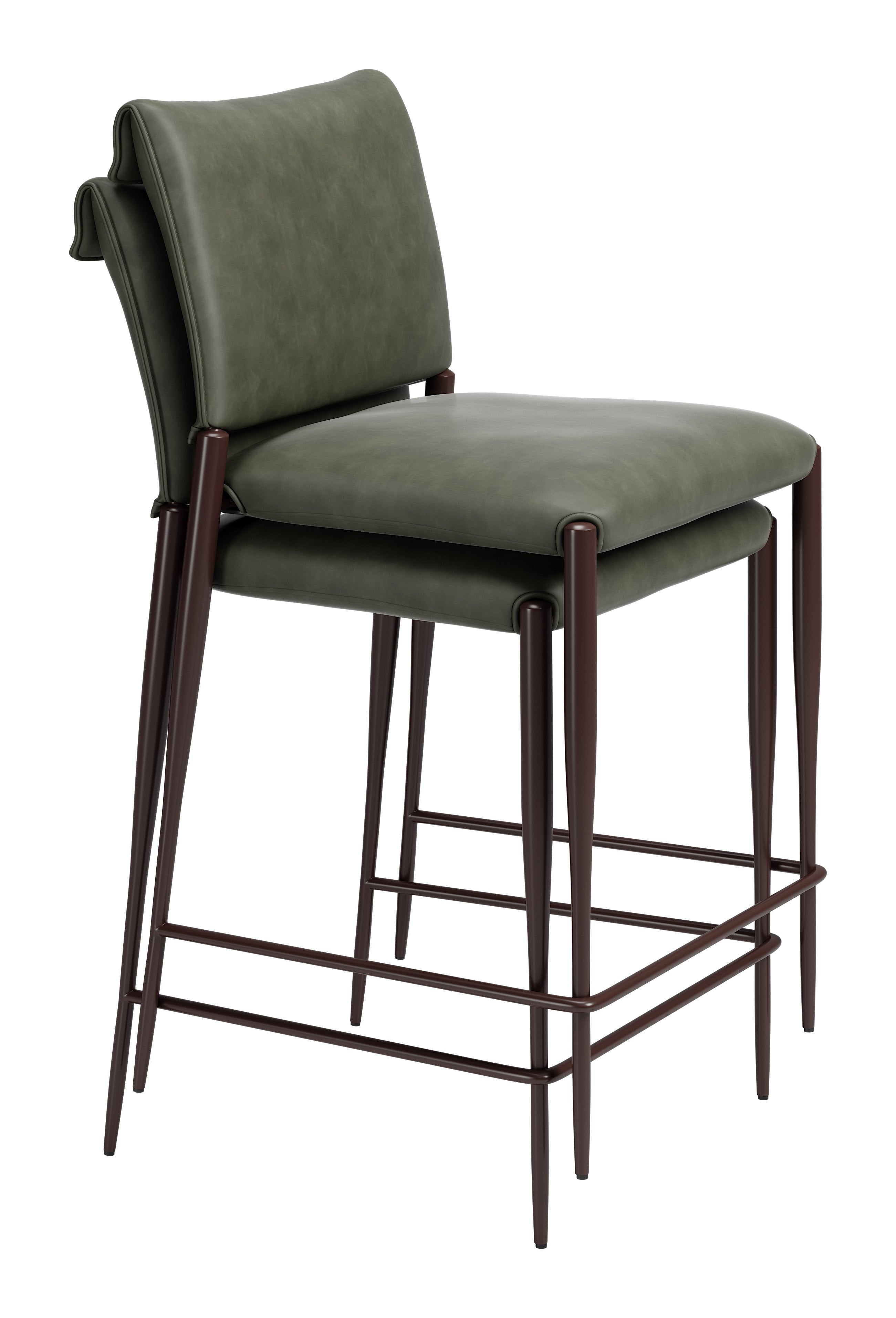 Freesia Counter Stool (Set of 2) Olive Green