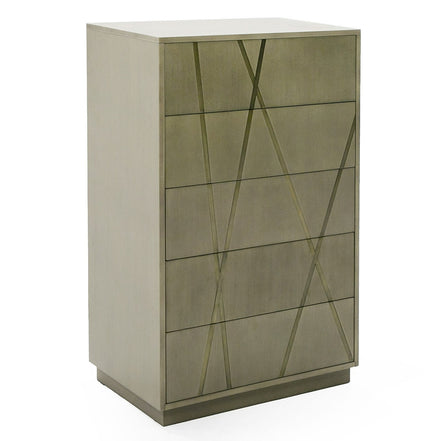 Nixa - Modern Wide Birch + Brushed Bronze Chest - image 3