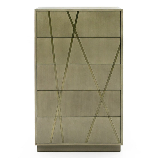 Nixa - Modern Wide Birch + Brushed Bronze Chest - image 2