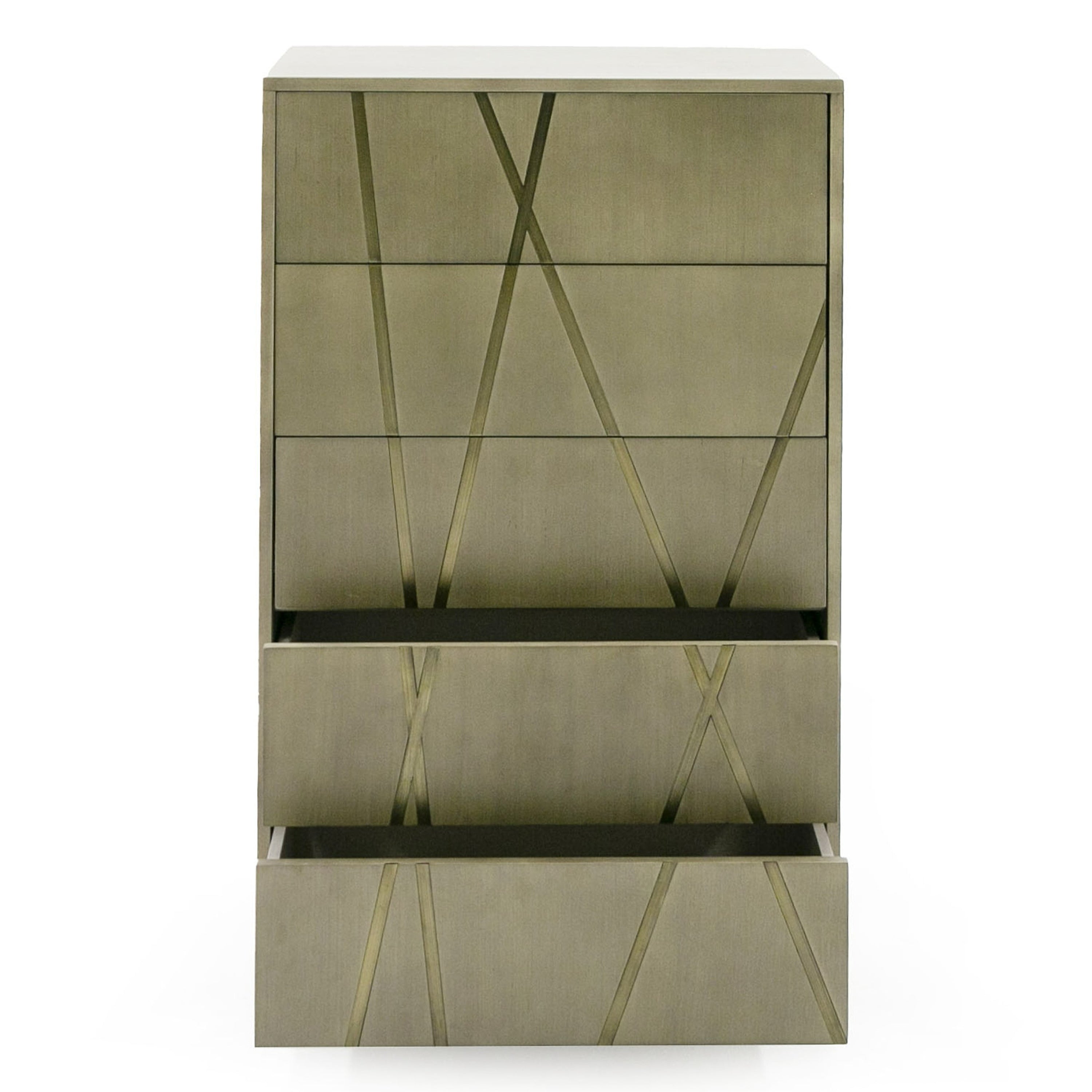 Nixa - Modern Wide Birch + Brushed Bronze Chest - image 4