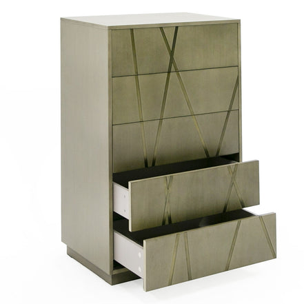 Nixa - Modern Wide Birch + Brushed Bronze Chest - image 5