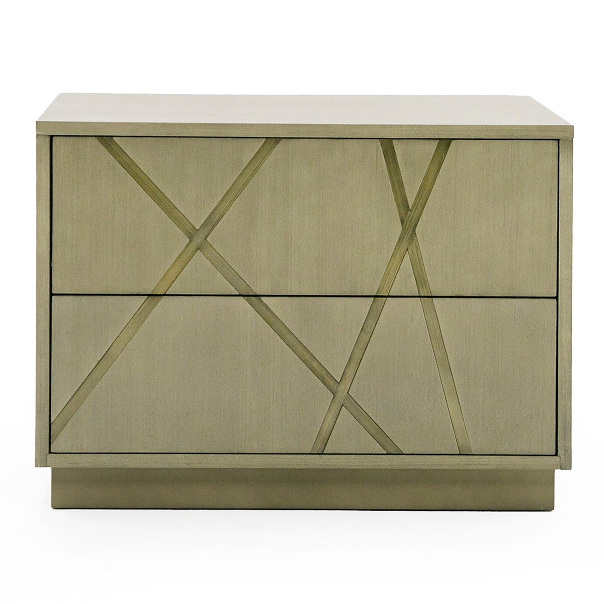 Nixa - Modern Wide Birch + Brushed Bronze Nightstand - image 5