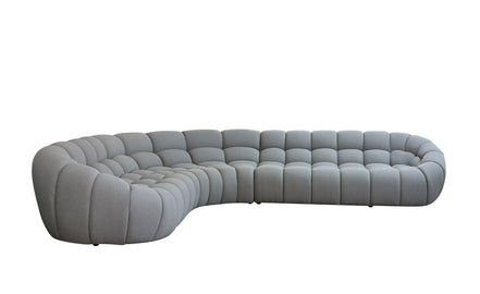 Yolonda - Modern Light Grey Curved Sectional Sofa - image 2
