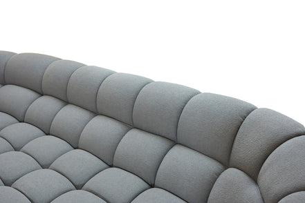 Yolonda - Modern Light Grey Curved Sectional Sofa - image 5