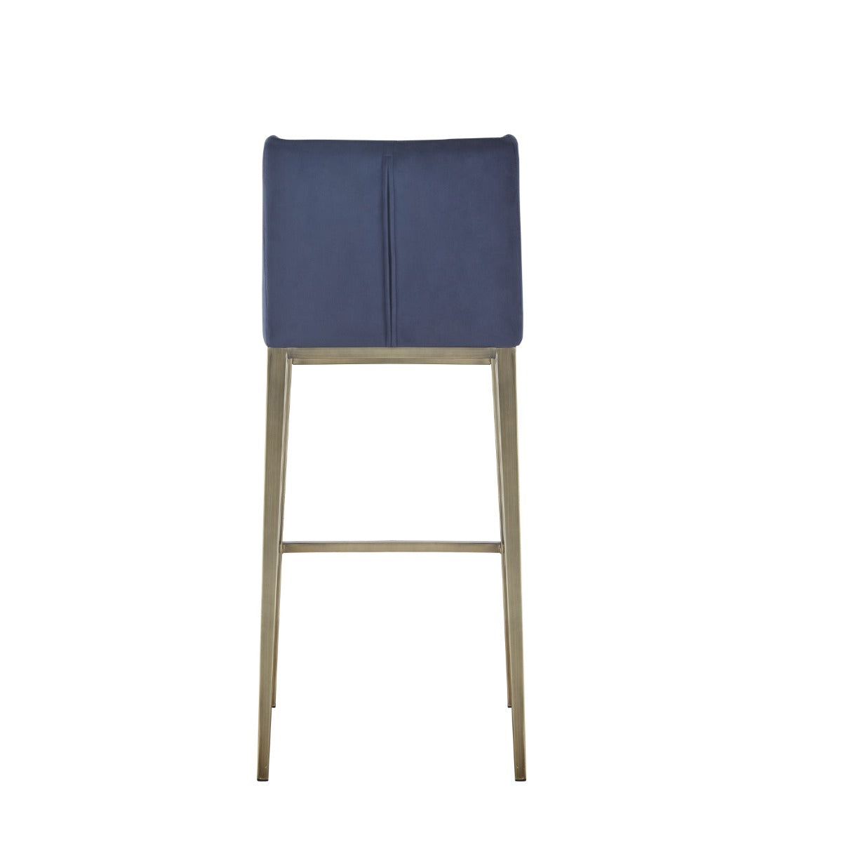Mimi - Contemporary Blue Velvet + Brass Counter Stool (Set of 2) - image 2