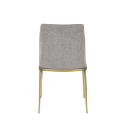 Brent- Contemporary Light Grey Fabric + Brass Dining Chair Set of 2 - image 2