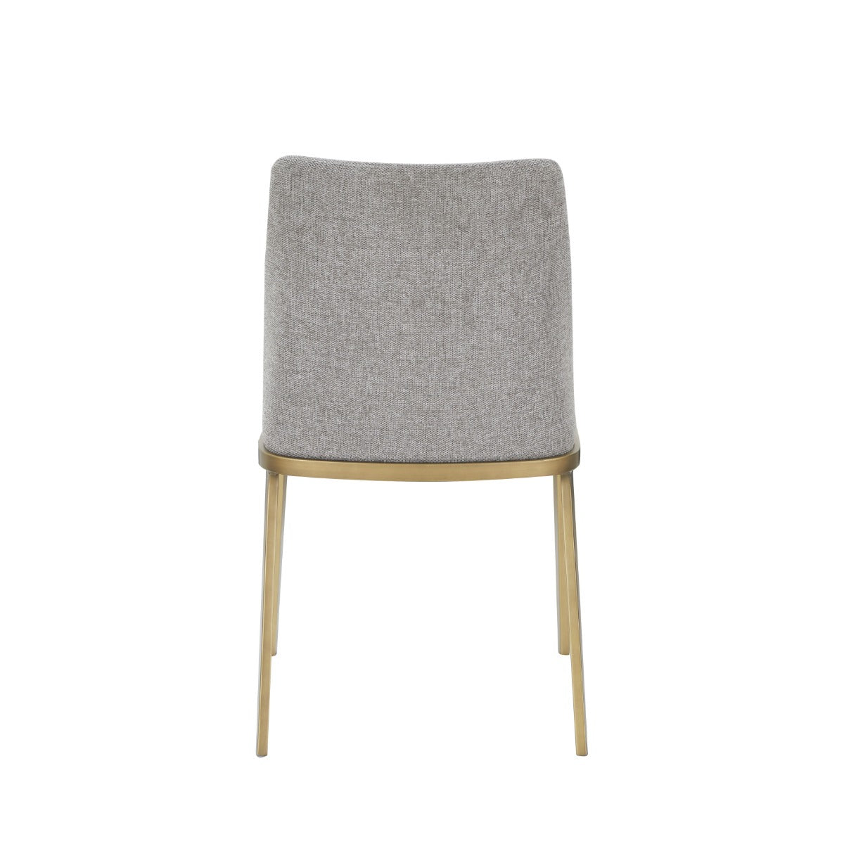 Brent- Contemporary Light Grey Fabric + Brass Dining Chair Set of 2 - image 2