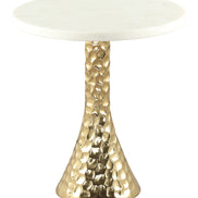 Lira Accent Table White & Gold