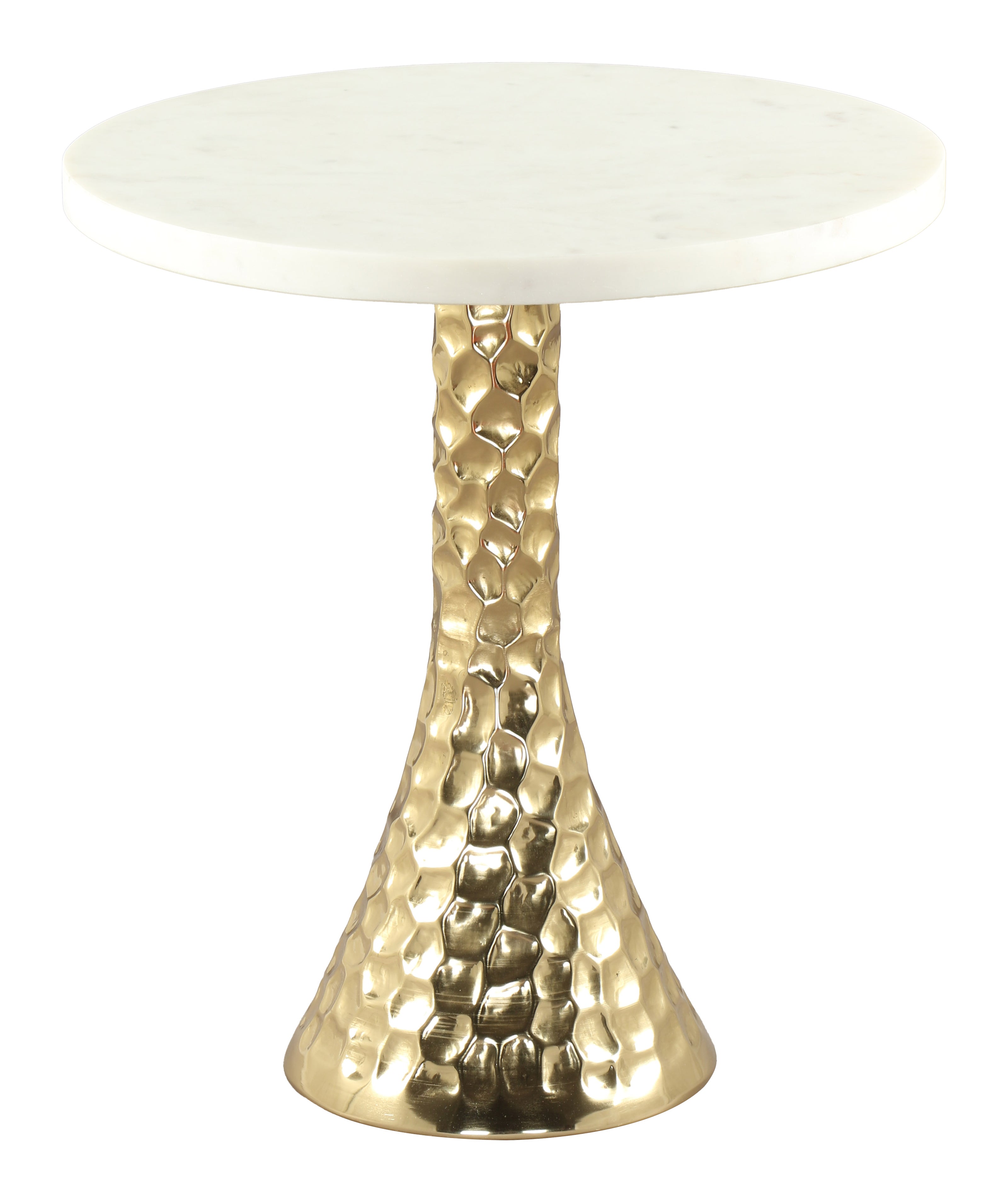 Lira Accent Table White & Gold