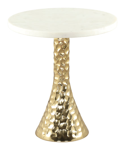 Lira Accent Table White & Gold