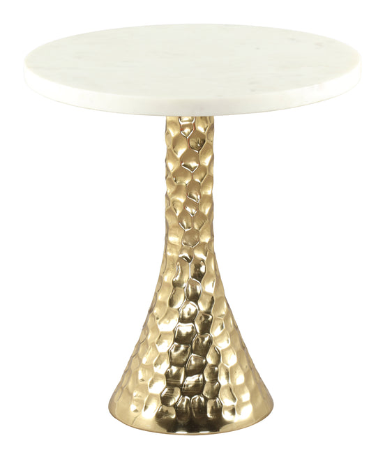Lira Accent Table White & Gold