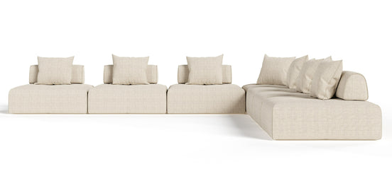 Mondo - Modern Modular Beige Fabric Sectional Sofa-7-Piece Sectional - image 2