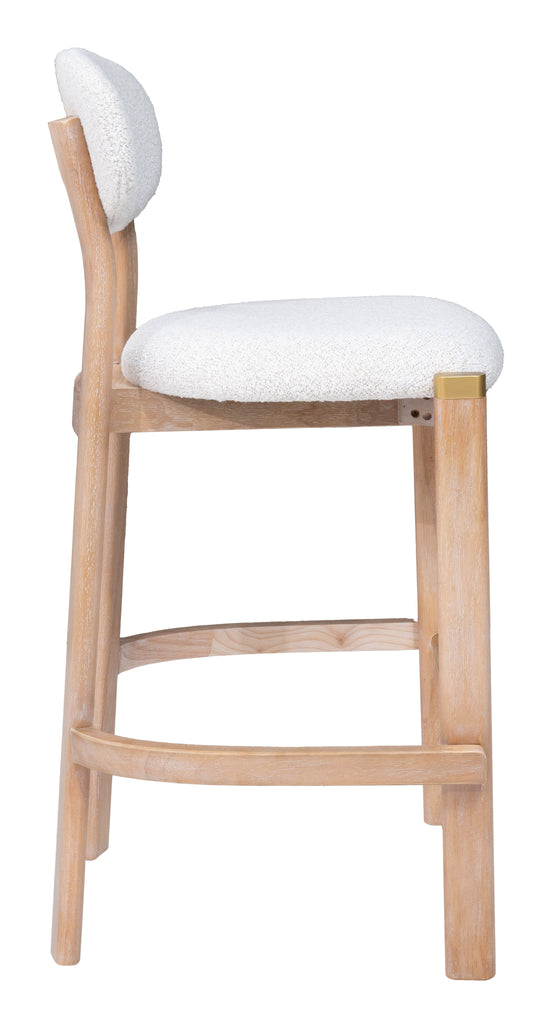 Rilou Barstool (Set of 2) White & Natural