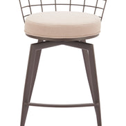 Saku Swivel Barstool Beige & Brown