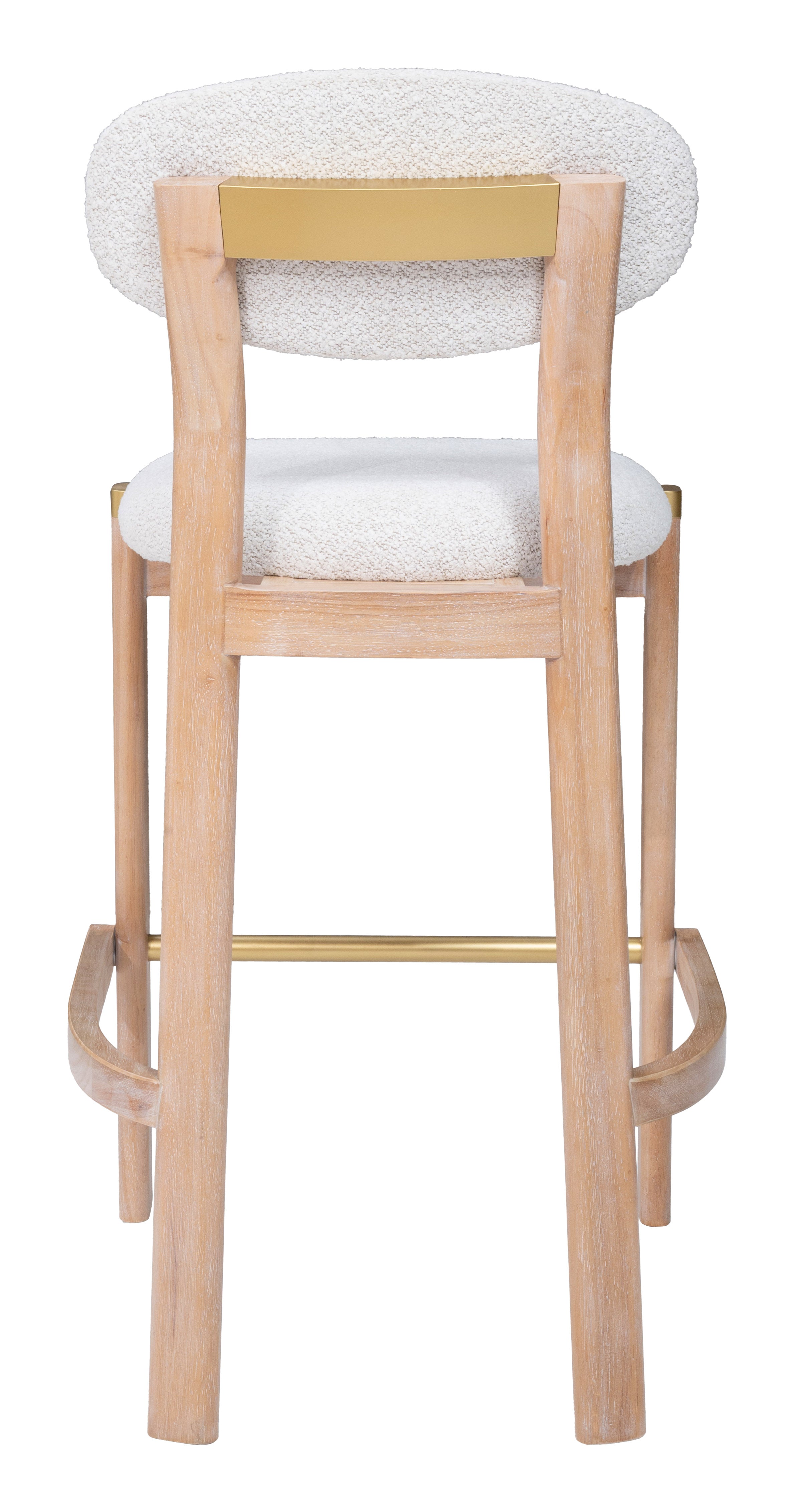 Rilou Barstool (Set of 2) White & Natural