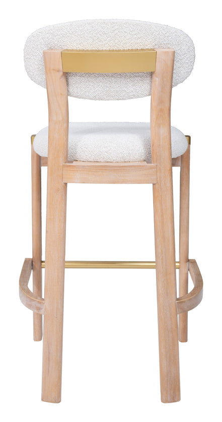Rilou Barstool (Set of 2) White & Natural