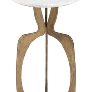 Ophelia Side Table White & Brass