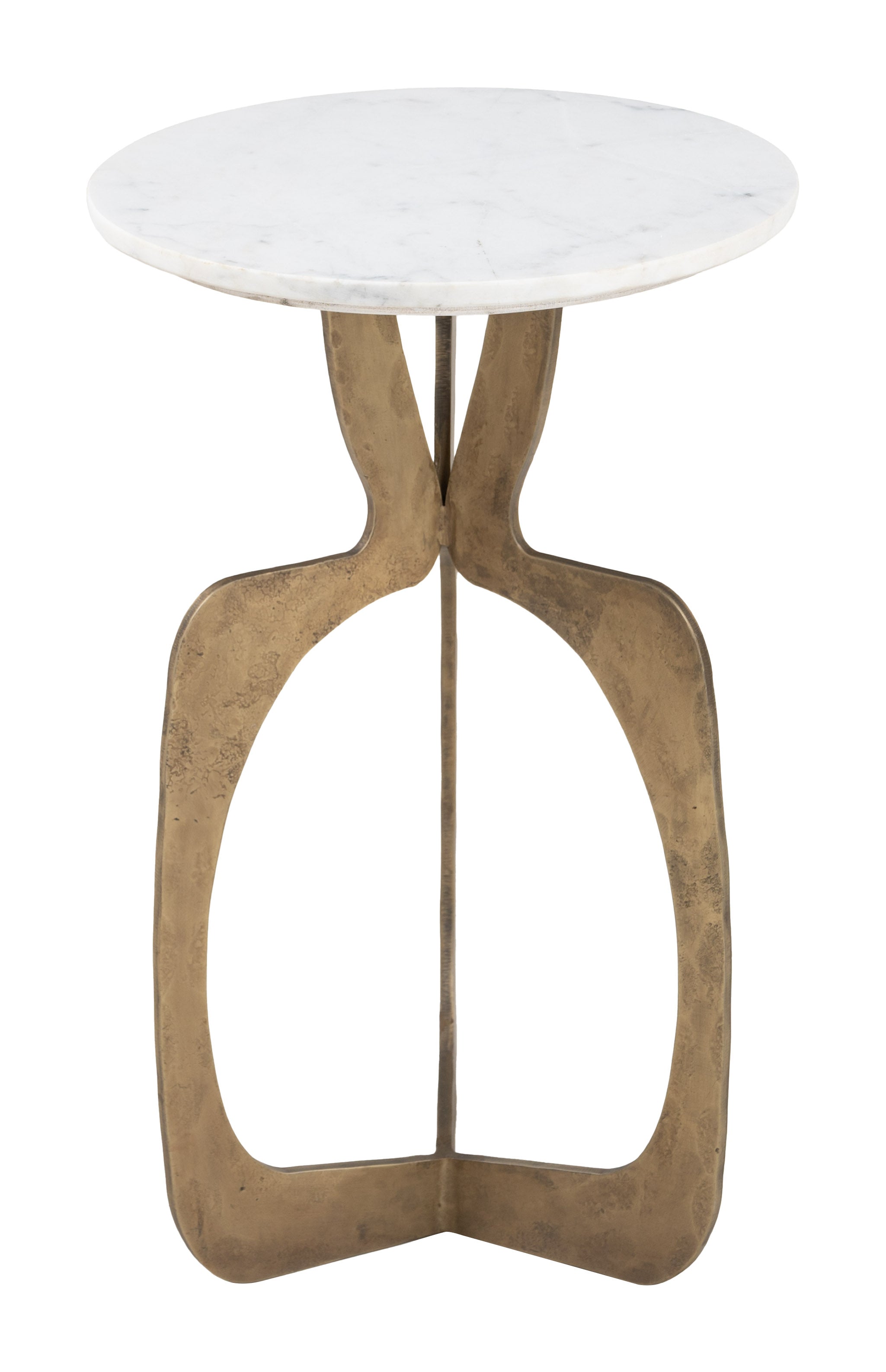 Ophelia Side Table White & Brass