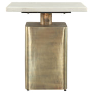 Nyra Side Table White & Brass