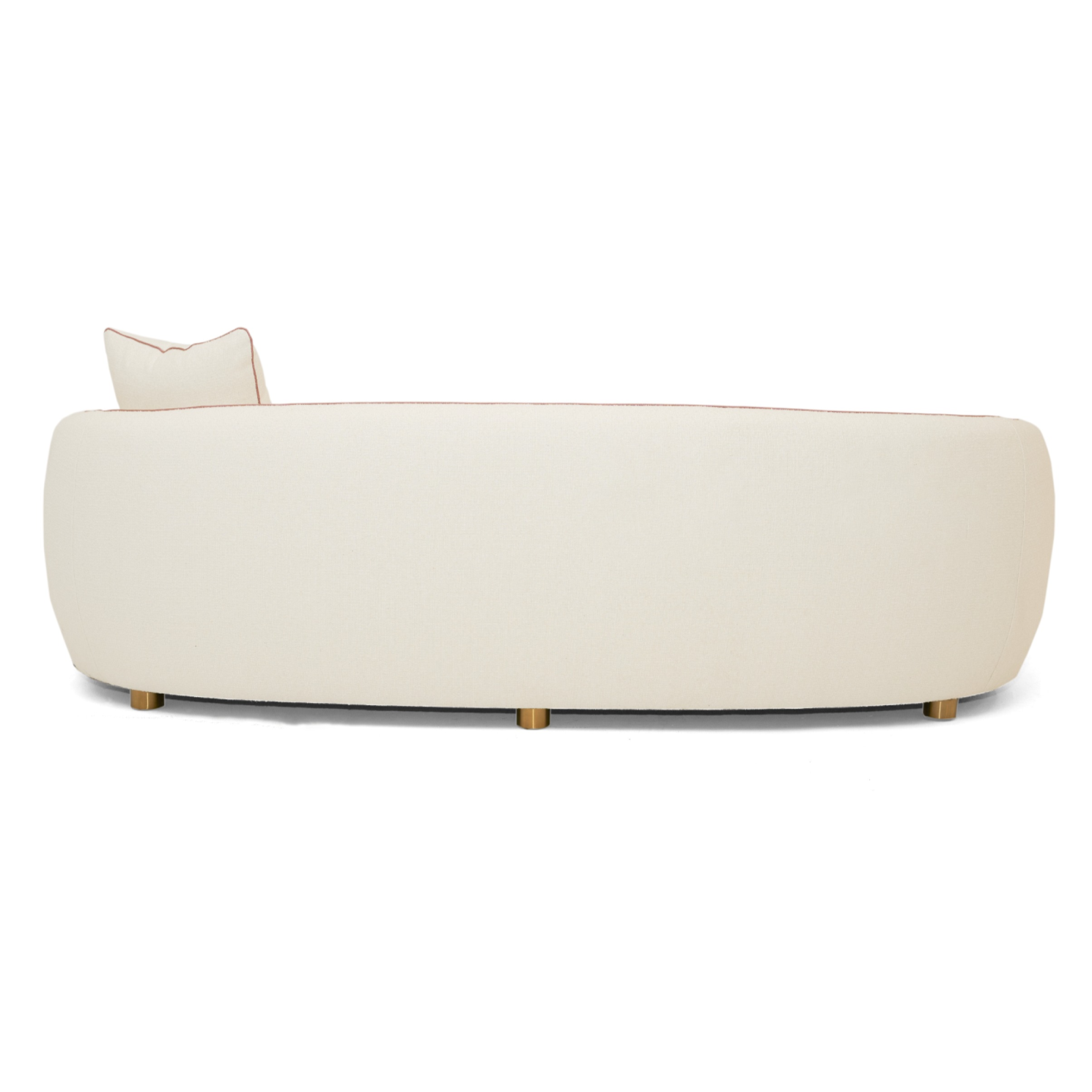 Winfree Modern Off White + Coral Fabric 3-Seater Sofa - image 4