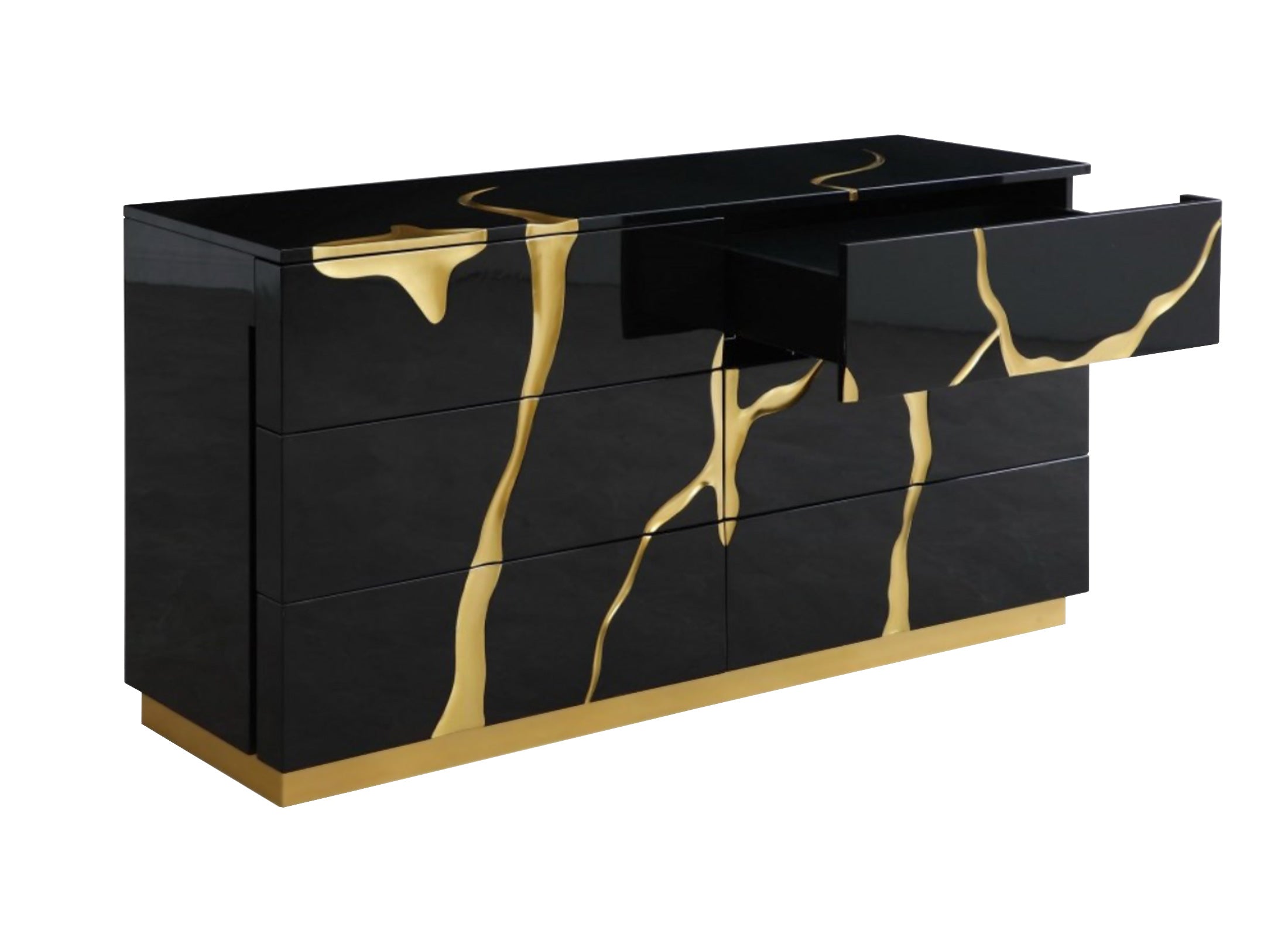 Aspen - Modern Black and Gold Dresser - image 5