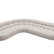 Yolonda - Modern Beige Curved Sectional Sofa