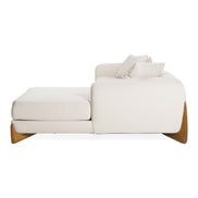 Fleury - Contemporary Cream Fabric and Walnut RAF Sectional Sofa - image 4