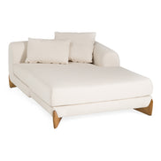 Fleury - Contemporary Cream Fabric and Walnut RAF Sectional Sofa - image 3