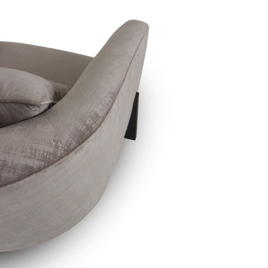 Forbis - Contemporary Light Grey Fabric + Brown Accent Chair - image 2