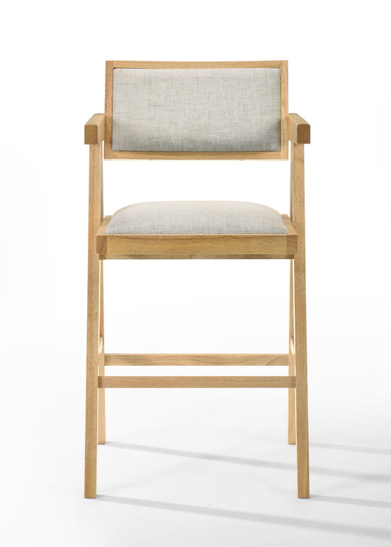 Fern - Modern Natural and Beige Counter Stool Set of 2