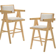 Fern - Modern Natural and Beige Counter Stool Set of 2 - image 3