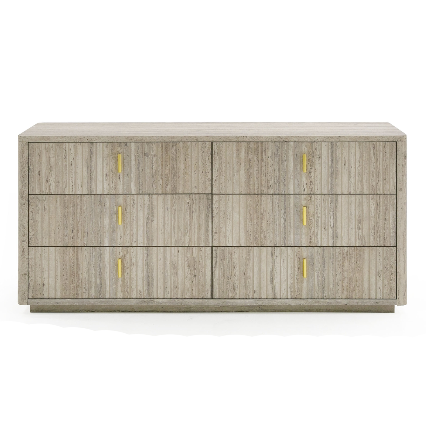 Roma - Modern Faux Travertine + Gold Dresser - image 5