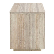 Roma - Modern Faux Travertine + Gold Nightstand - image 5