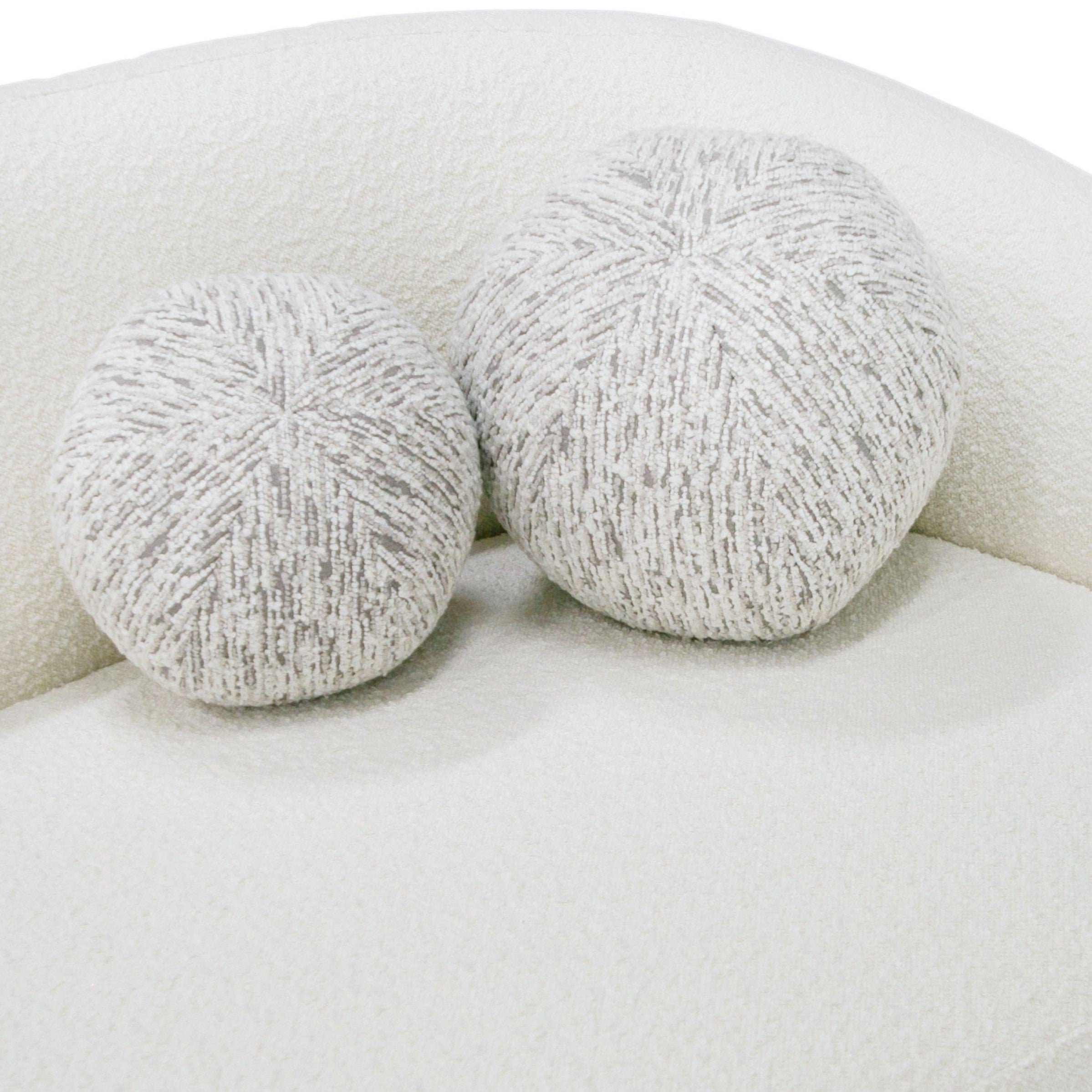 Joshua Modern 4-Seater Curved White and Taupe Fabric Sofa - image 4