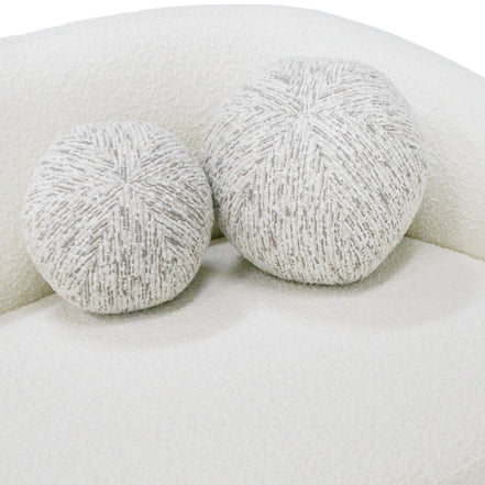 Joshua Modern 4-Seater Curved White and Taupe Fabric Sofa - image 4