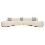 Frontier - Glam White Fabric Curved Sectional Sofa with Beige Pillows - image 2