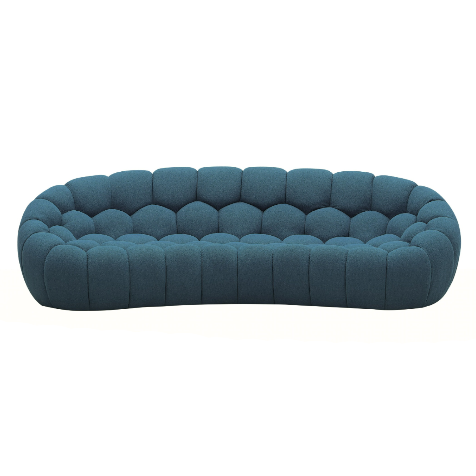 Yolonda - Modern Curved Dark Teal Fabric Sofa - image 5