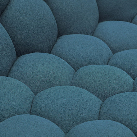 Yolonda - Modern Curved Dark Teal Fabric Sofa - image 4