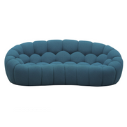 Yolonda - Modern Curved Dark Teal Fabric Loveseat - image 4
