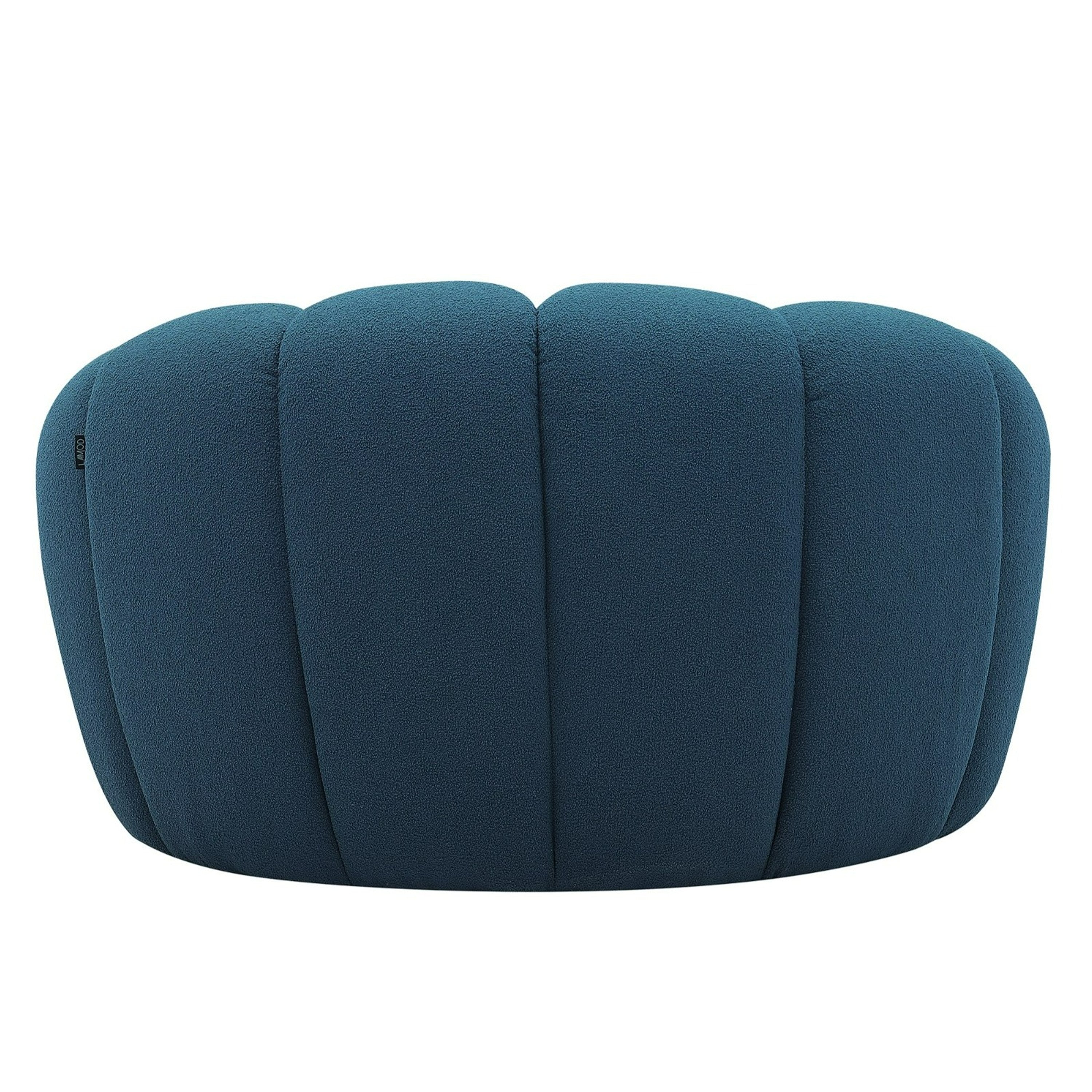 Yolonda - Modern Curved Dark Teal Fabric Chair - image 4